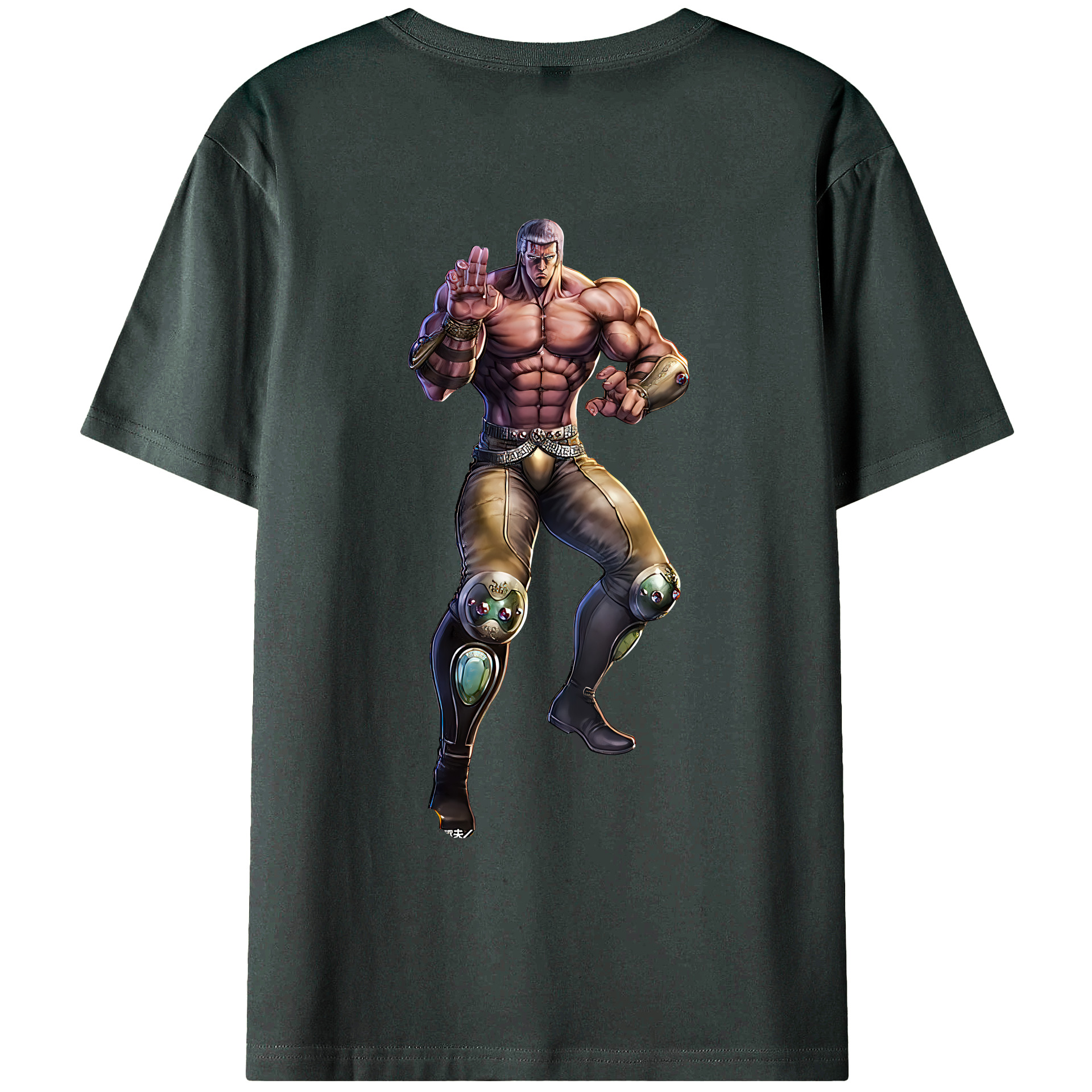 （画像用） 北斗の拳 Fist of the North Star 綿100％ メンズ半袖Tシャツ（バックプリント） 通気性